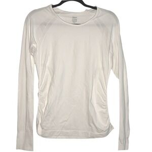 Quince‎ Long Sleeve Top Athletic Activewear Thumb Holes Running Yoga White L